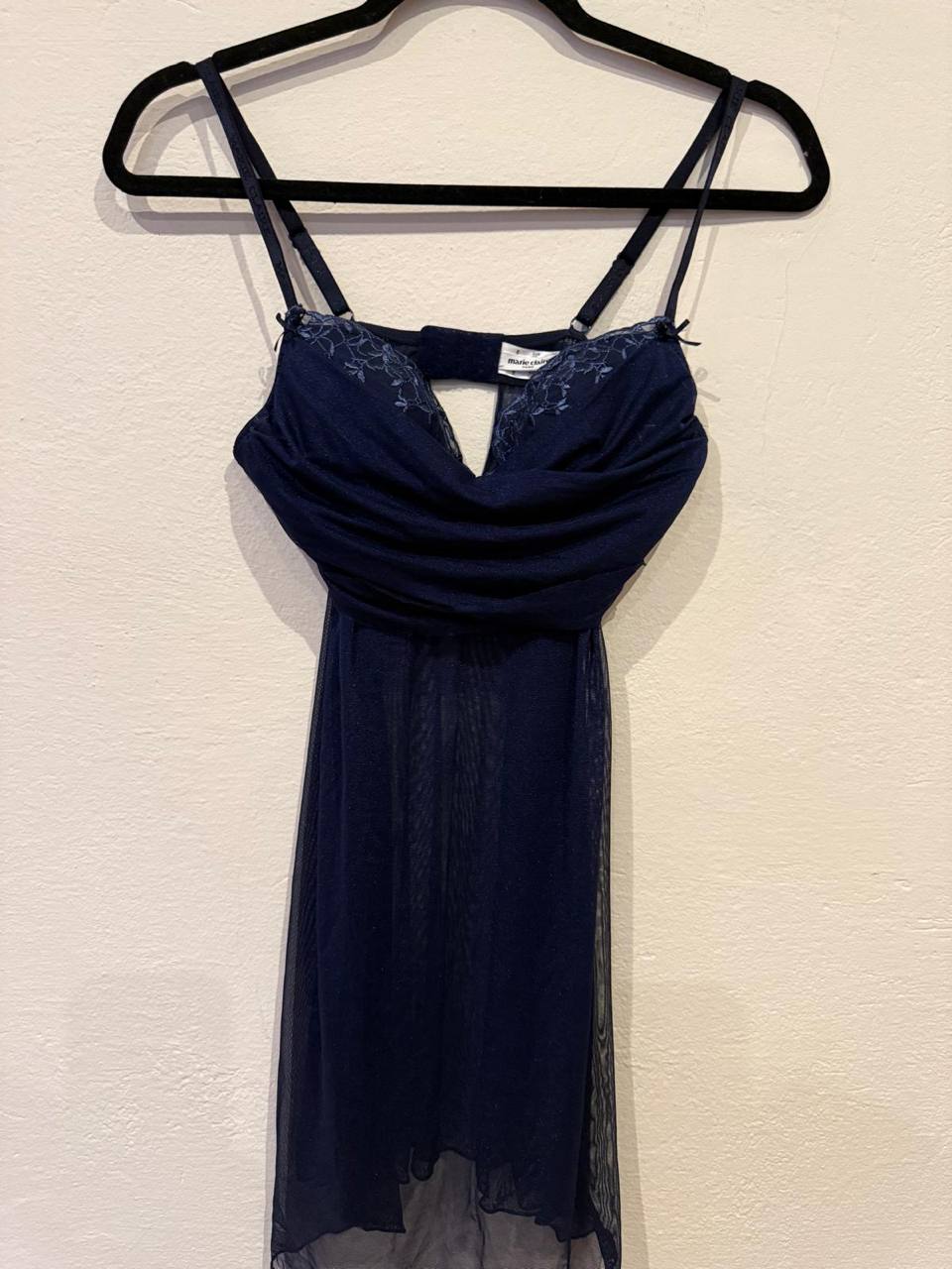 Zmysłowa koszulka nocna w eleganckim granatowym kolorze ✨🌙