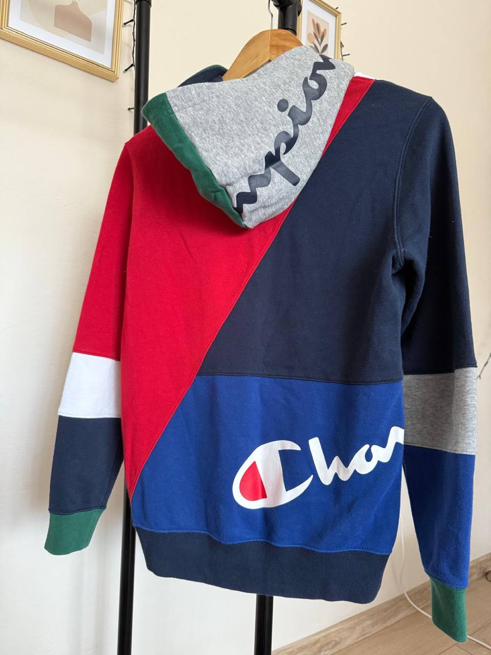 🌈 Bluza z kapturem CHAMPION – Patchwork 🌈
